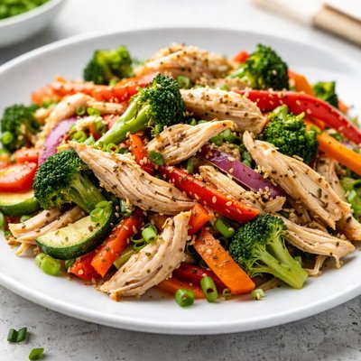 Shredded chicken with vegetables