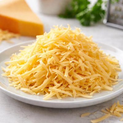 Shredded gouda cheese