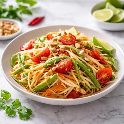 Shredded green papaya salad