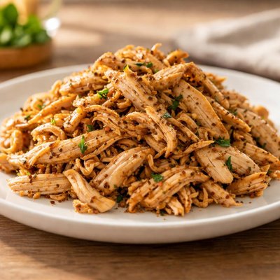 Shredded marinated chicken breast