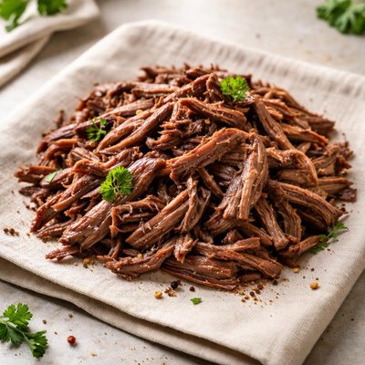 Shredded organic roast beef