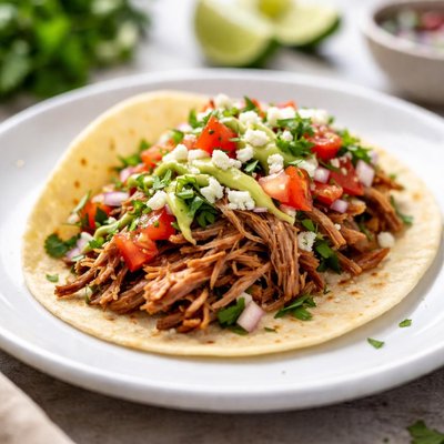 Shredded pork taco