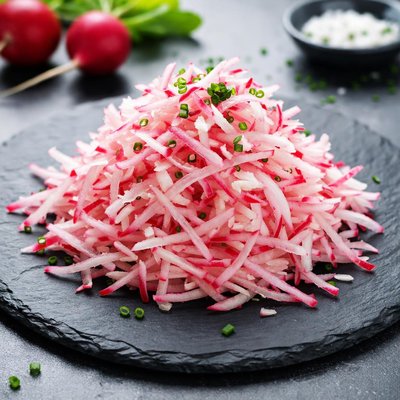 Shredded radishes