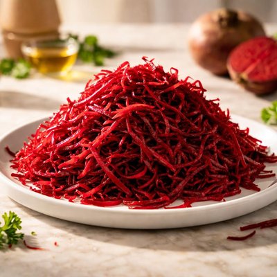 Shredded raw beets