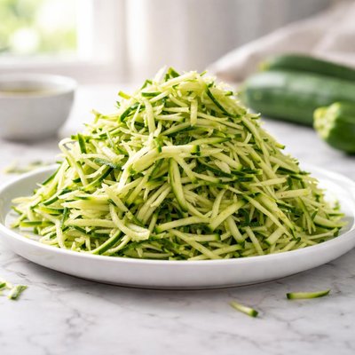Shredded raw zucchini