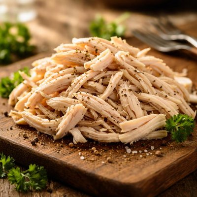 Shredded white chicken