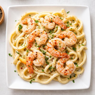 Shrimp alfredo fettachini