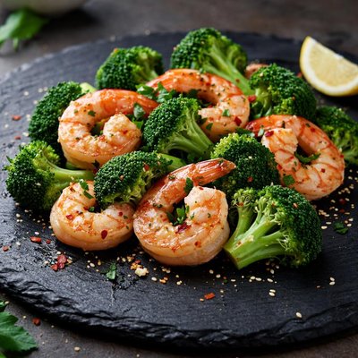 Shrimp and brocoli