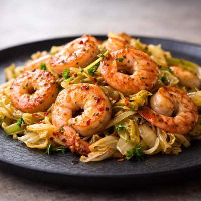 Shrimp and cabbage