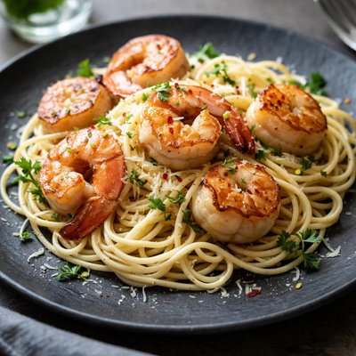 Shrimp and scallops spagettini