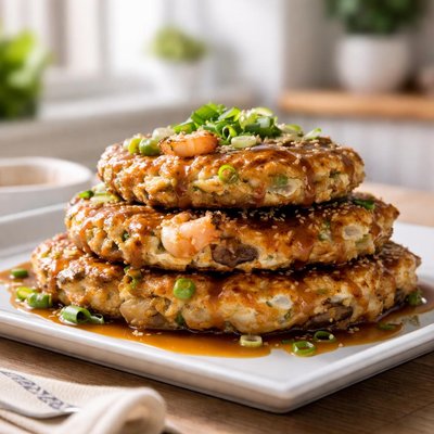 Shrimp egg foo young patties