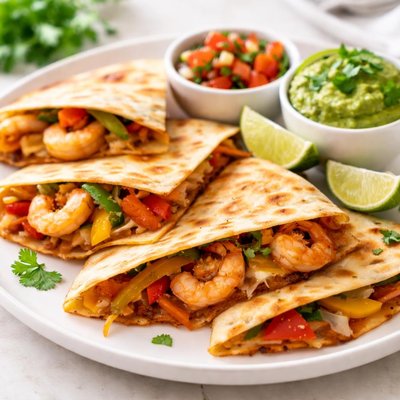 Shrimp fajita quesadilla