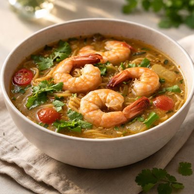 Shrimp in soup