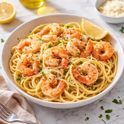 Shrimp linguine