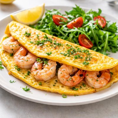 Shrimp omelette