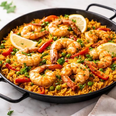 Shrimp paella