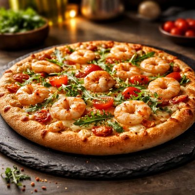 Pizza gamberetti media