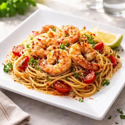 Shrimp spaghetti