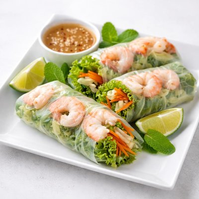 Shrimp spring roll with no noodles or salt