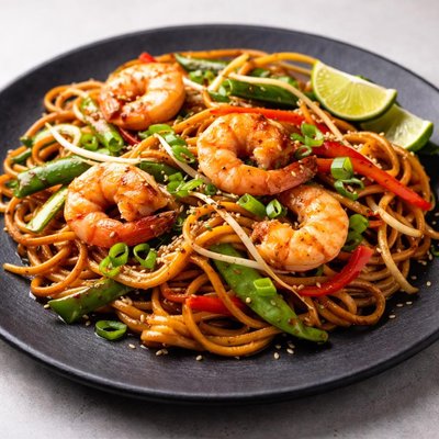 Shrimp stir-fried noodles