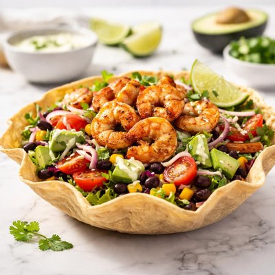 Shrimp taco salad