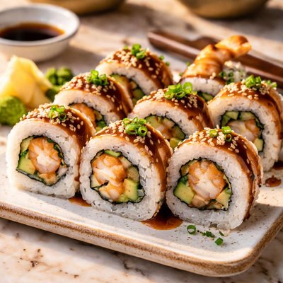 Shrimp tempura maki roll