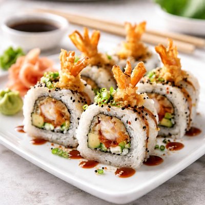 Shrimp tempura sushi