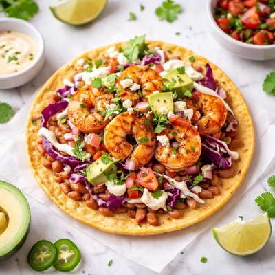 Shrimp tostada
