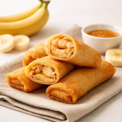 Shrimps and banana sweets