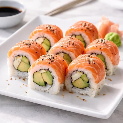 Sushi de salmón y aguacate