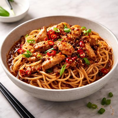 Sichuan chicken noodles
