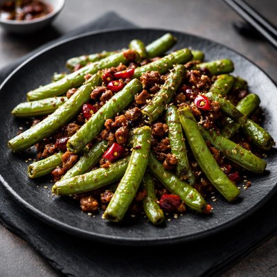 Sichuan dry fried green beans