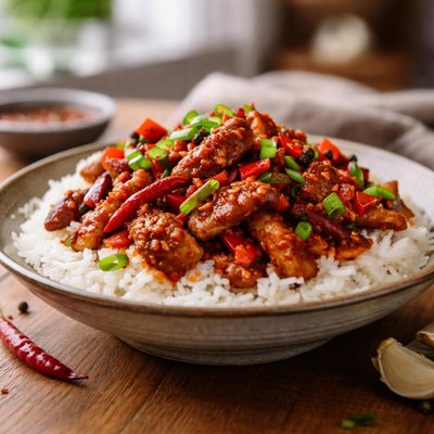 Sichuan pork and rice
