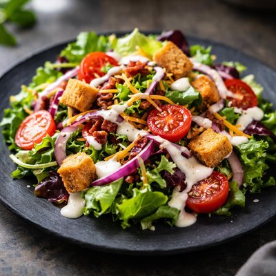 Side salad with cheese and ranch