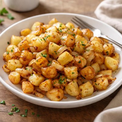 Simple potatoes diced potatoes with onions