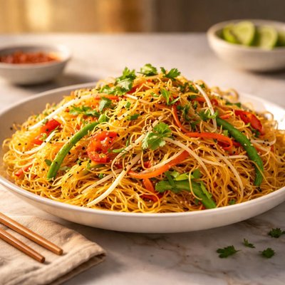 Singapore vermicelli with veg