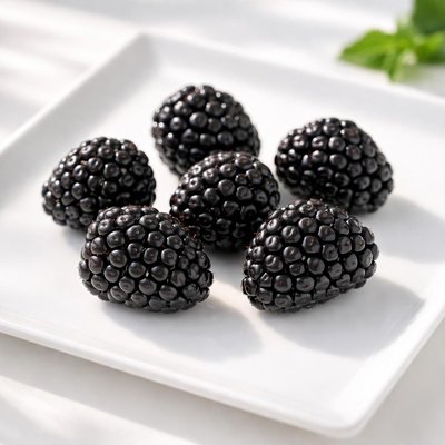 Six blackberries