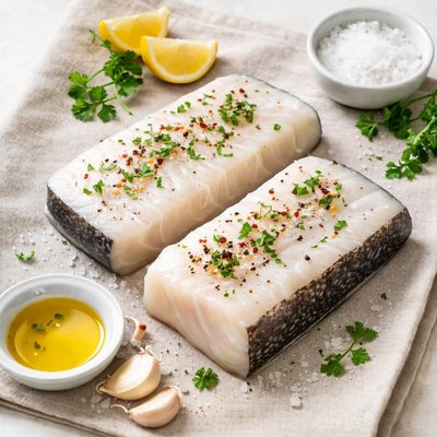 Sizzle fish alaskan halibit