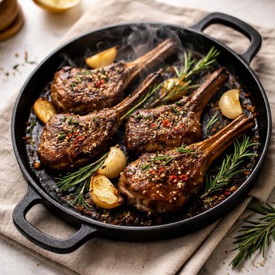 Sizzling lamb