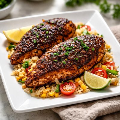 Skillet blackened chicken