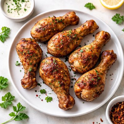 Skinless air fried drumstick