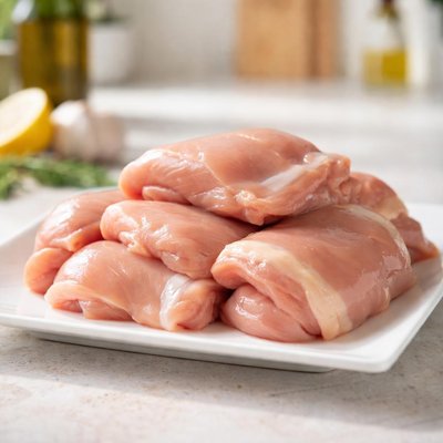 Skinless boneless chicken thigh raw