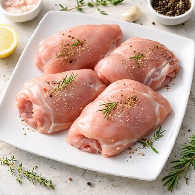 Skinless chicken breast leg thighs