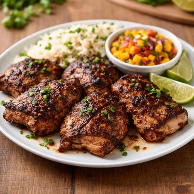 Skinless jerk chicken