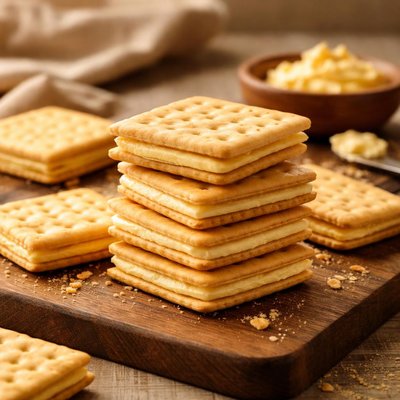 Sky flakes cracker sandwich