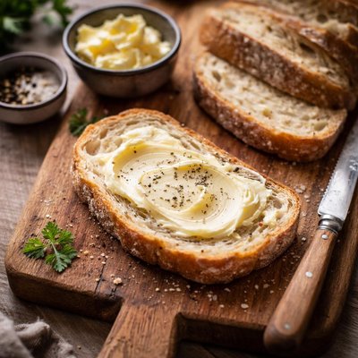 Slice bread with butter