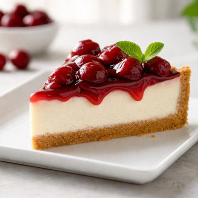 Slice cherry cheese cake