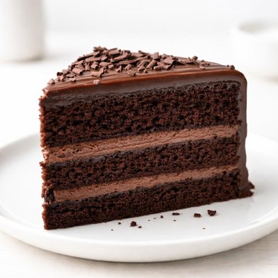Slice chocolate cake