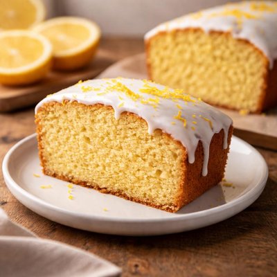 Slice lemon cake