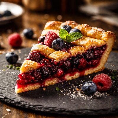 Slice of berry pie